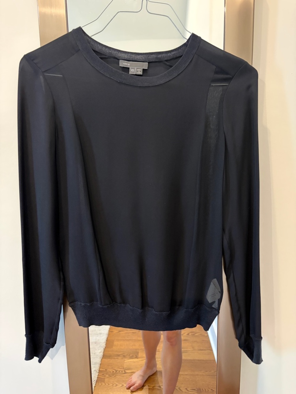 Vince Women’s Navy Sheer Top